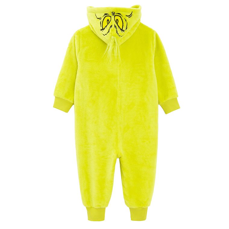 Cool Club, Piżama jednoczęściowa chłopięca z kapturem, zielona, Grinch