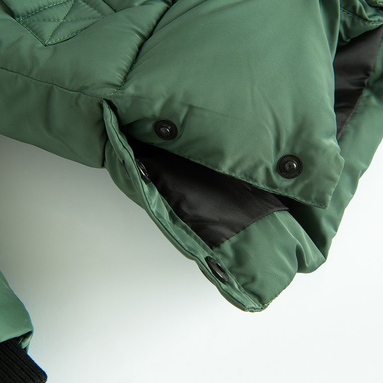 Cool Club, Płaszcz chłopięcy z kapturem, ocieplany, zielony