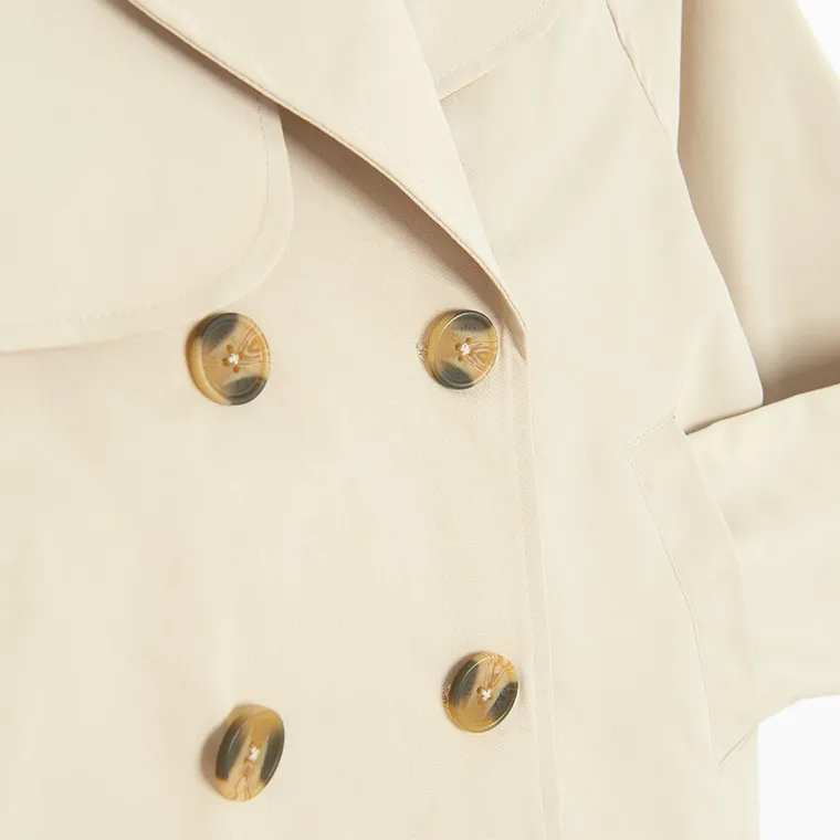 Cool Club, Płaszcz dziewczęcy, cropped, beżowy