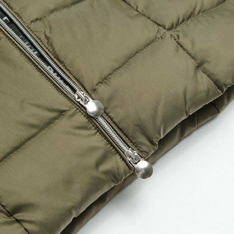 Cool Club, Płaszcz dziewczęcy z kapturem, khaki, puchowe wypełnienie