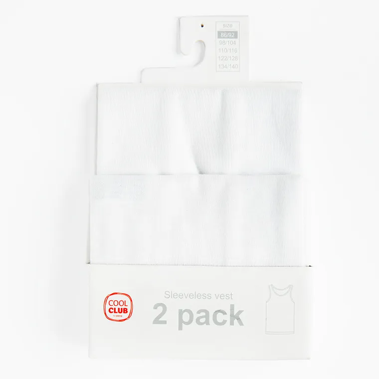 Cool Club, Podkoszulek chłopięcy, biały, zestaw, 2 szt.