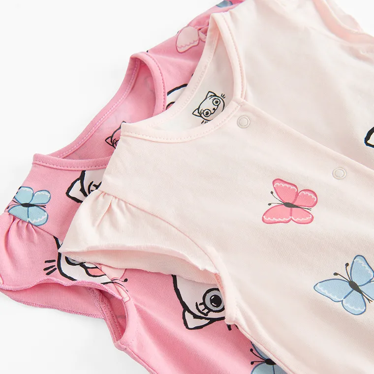 Cool Club, Rampers dziewczęcy, różowy, Kicia Kocia, zestaw, 2 szt.