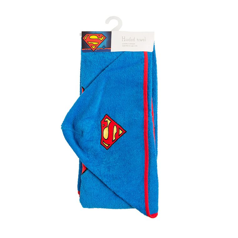 Cool CLub, Ręcznik kąpielowy chłopięcy z kapturem, niebieski, Superman