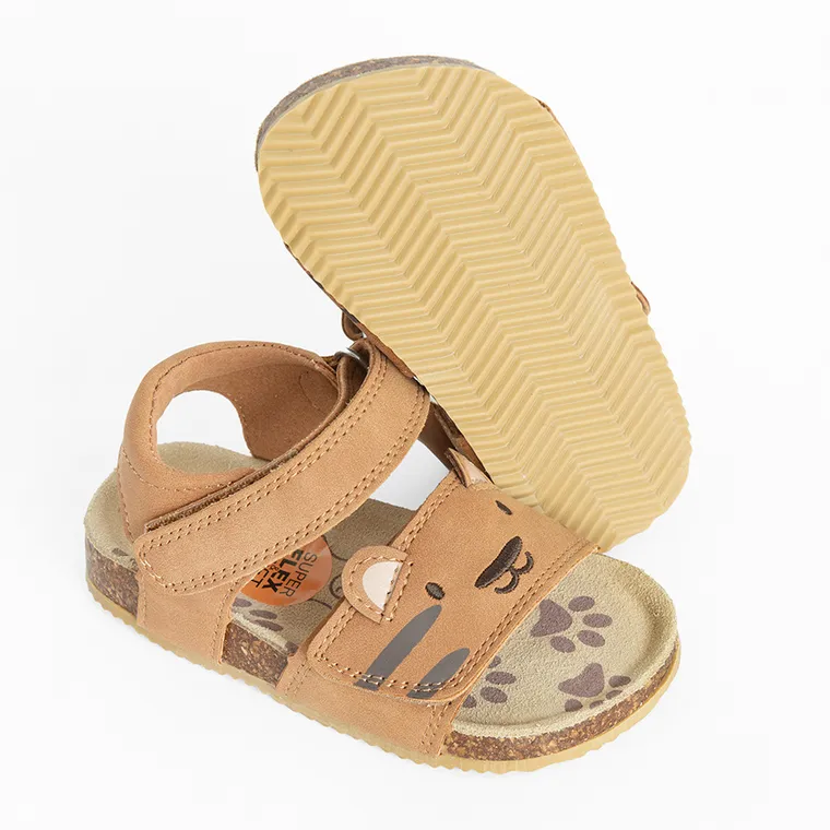 Cool Club, Sandały chłopięce, brązowe, skórzana wkładka