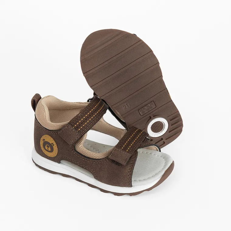 Cool Club, Sandały chłopięce, brązowe, skórzana wkładka