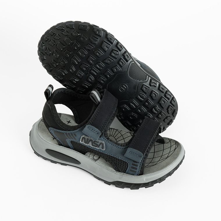 Cool Club, Sandały chłopięce, czarne, skórzana wkładka, NASA