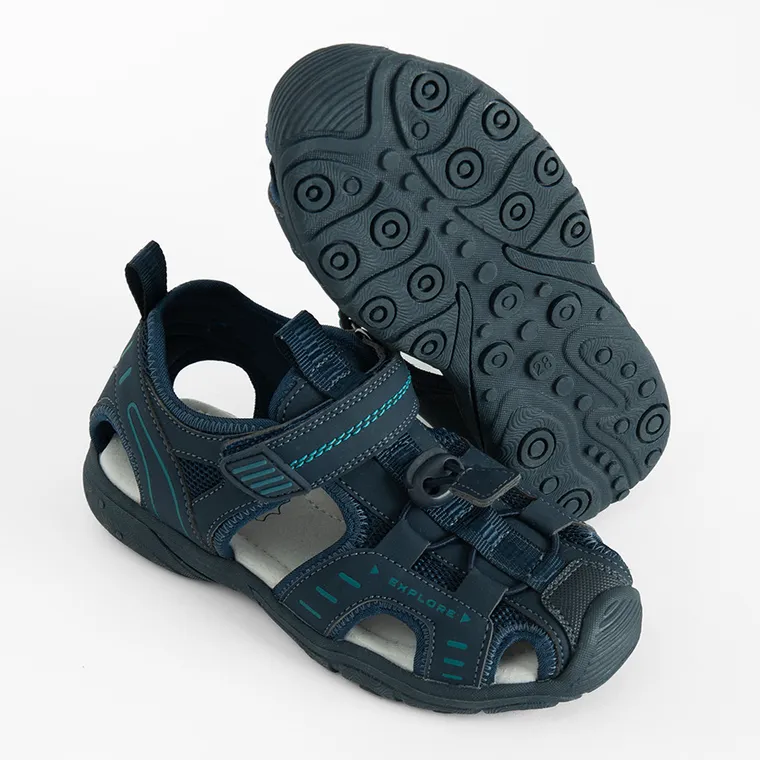 Cool Club, Sandały chłopięce, niebieskie, skórzana wkładka