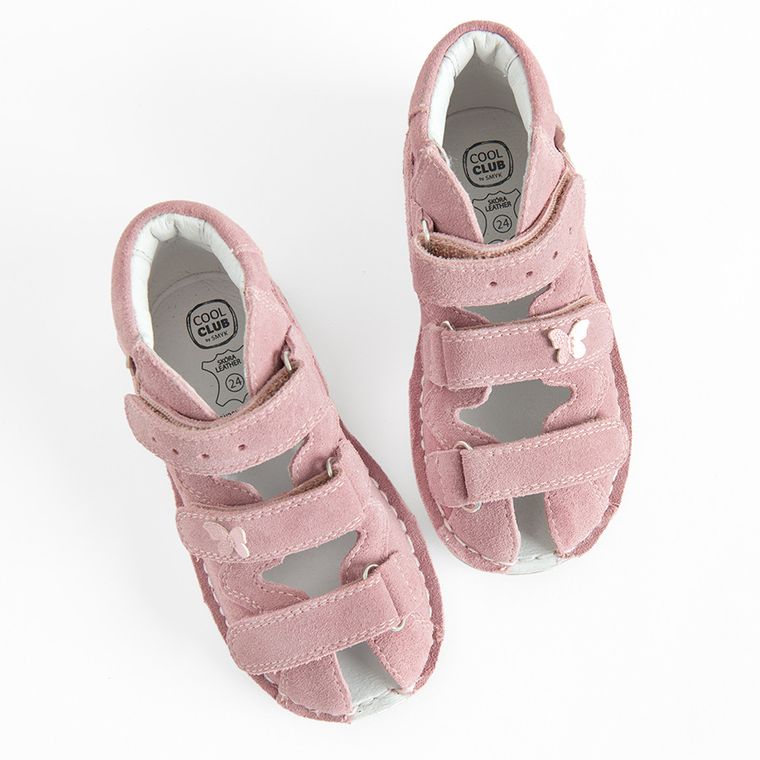 Cool Club, Sandały dziewczęce, profilaktyczne, skórzane, różowe, Zdrowa Stopa