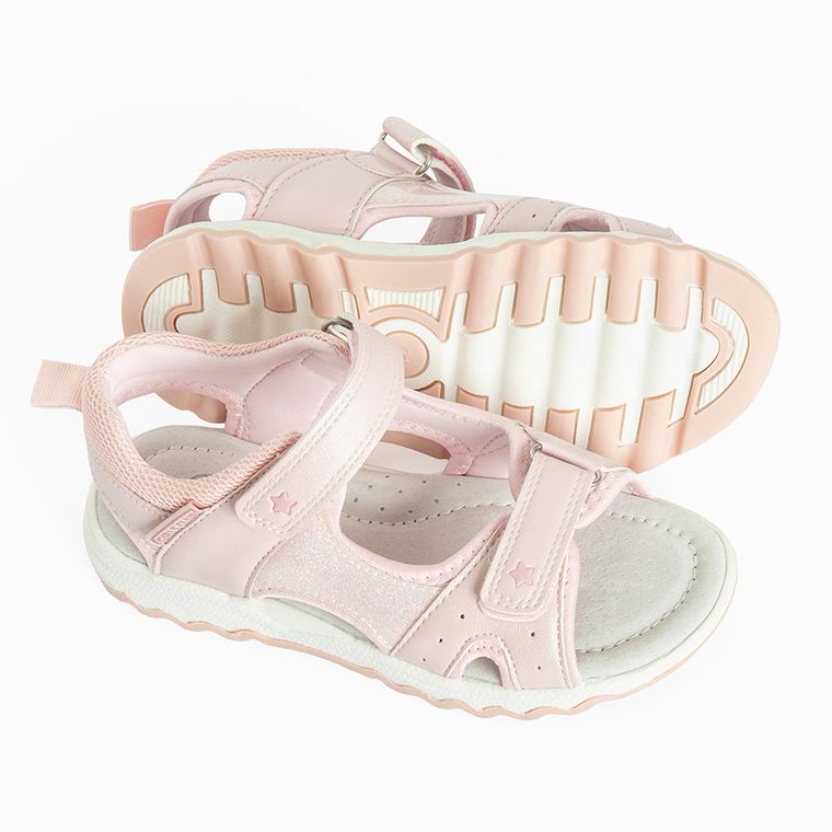 Cool Club, Sandały dziewczęce, różowe, skórzana wkładka