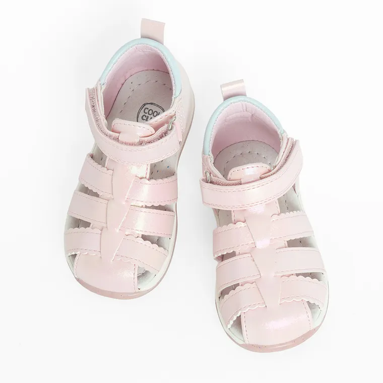Cool Club, Sandały dziewczęce, różowe, skórzana wkładka