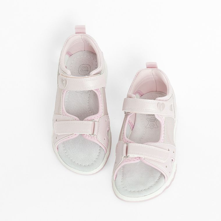 Cool Club, Sandały dziewczęce, różowe, skórzana wkładka
