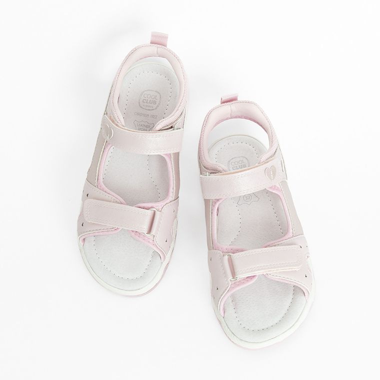 Cool Club, Sandały dziewczęce, różowe, skórzana wkładka