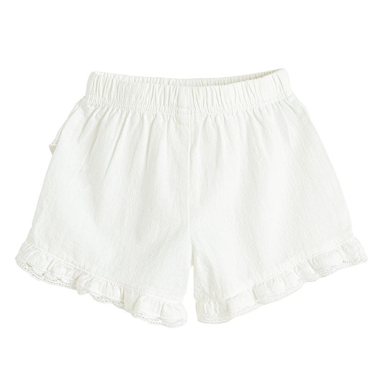 Cool Club, Spódnico-spodenki dziewczęce z lnem, białe
