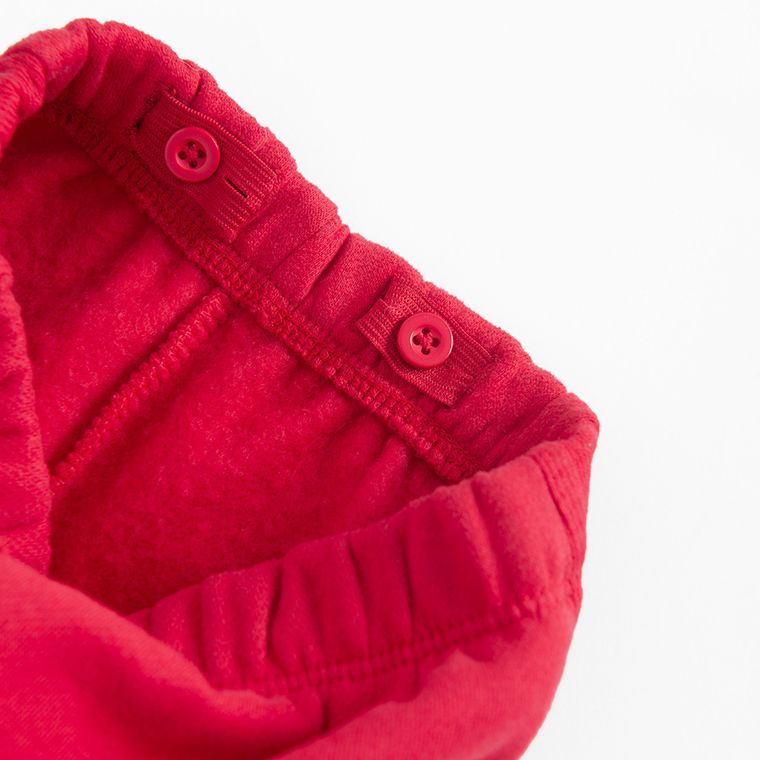 Cool Club, Spodnie dresowe chłopięce, baggy, ocieplane, czerwone