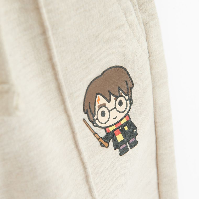 Cool Club, Spodnie dresowe chłopięce, beżowe, Harry Potter