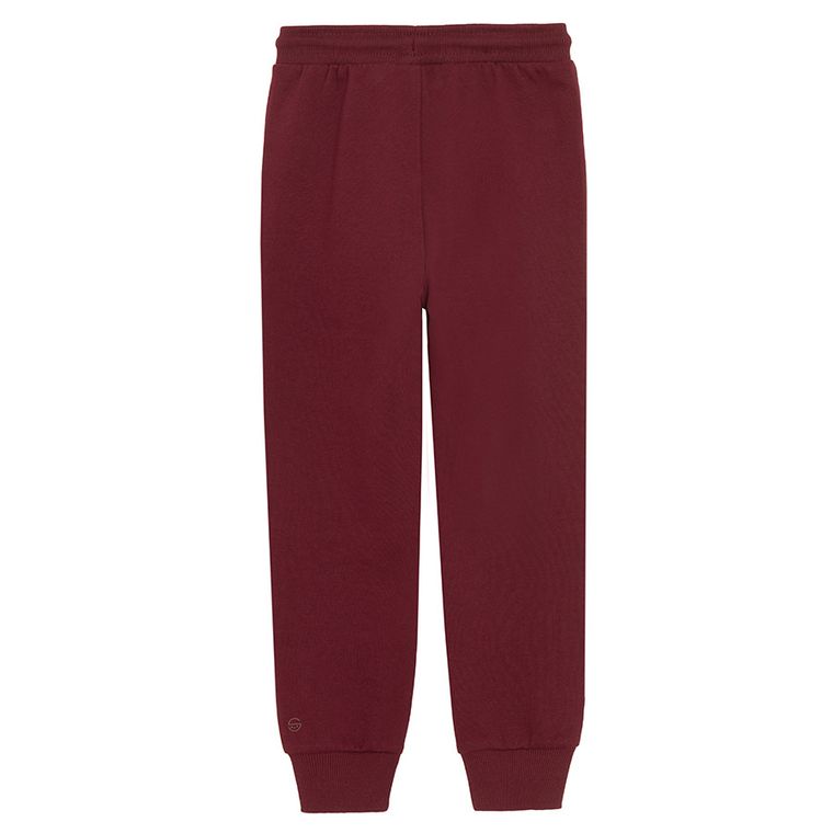 Cool Club, Spodnie dresowe chłopięce, ocieplane, bordowe