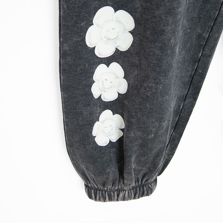 Cool Club, Spodnie dresowe dziewczęce, ocieplane, balloon, czarne, SmileyWorld