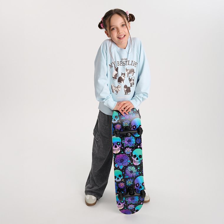 Cool Club, Spodnie dresowe dziewczęce, wide, grafitowe