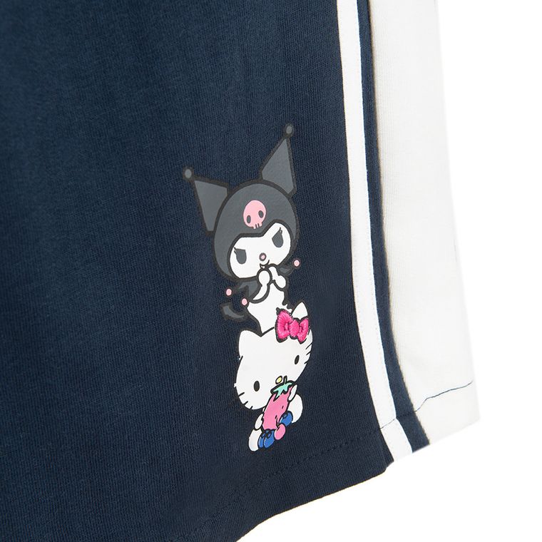 Cool Club, Spodnie dresowe dziewczęce, wide, ocieplane, granatowe, Hello Kitty and Friends