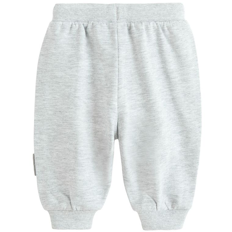 Cool Club, Spodnie dresowe niemowlęce, baggy, szare melanż