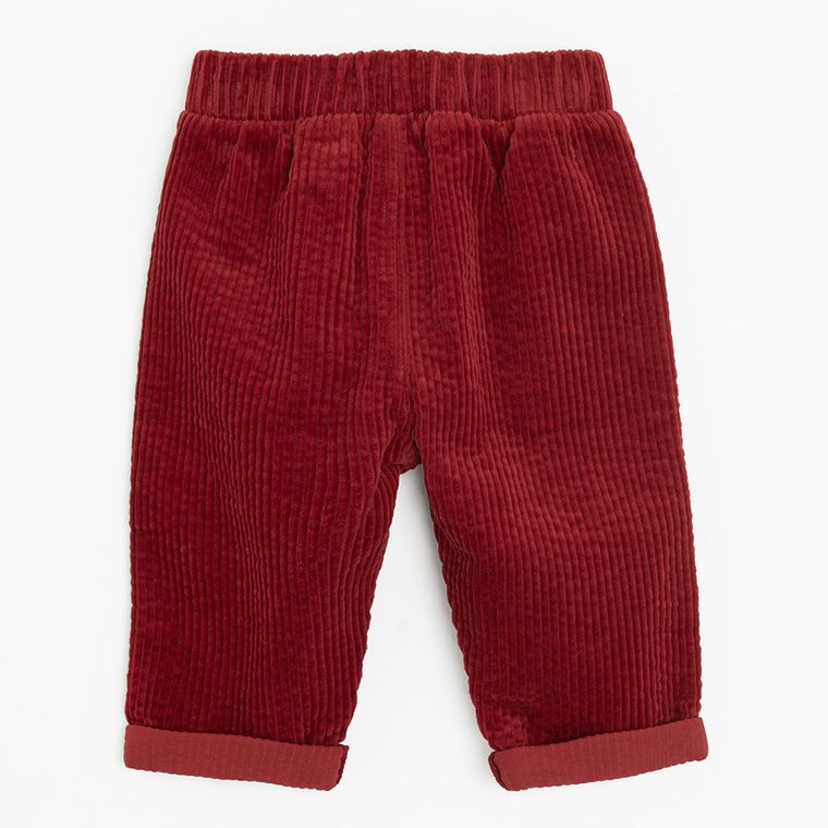 Cool Club, Spodnie materiałowe chłopięce, sztruksowe, bordowe