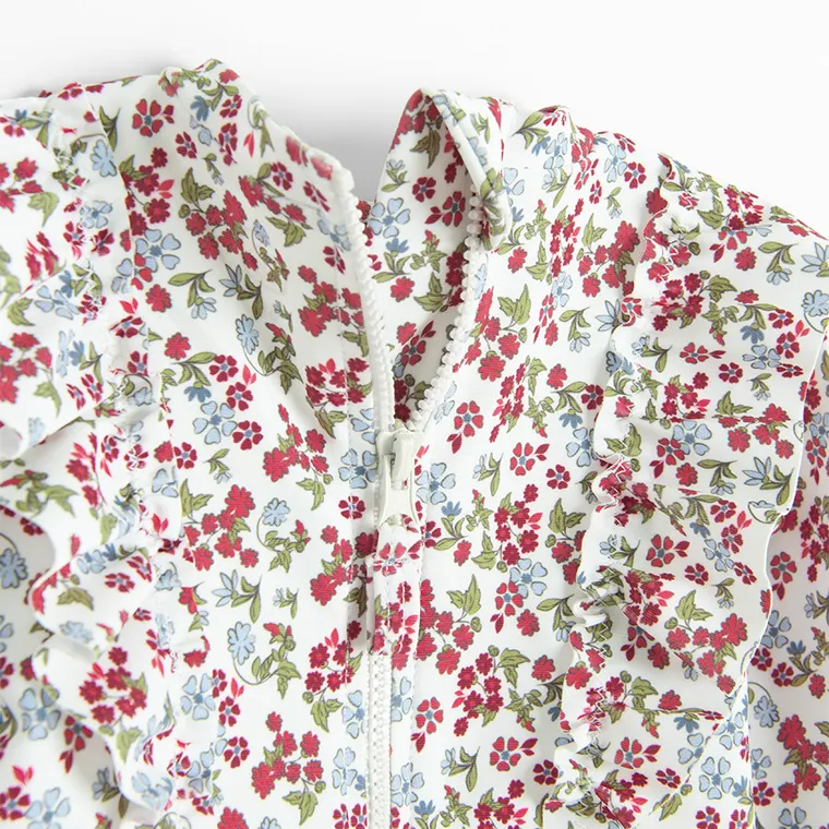 Cool Club, Strój kąpielowy dziewczęcy jednoczęściowy, UV 50, biały