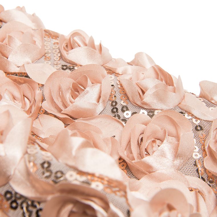 Cool Club, Sukienka dziewczęca bez rękawów, cekiny i róże, złota