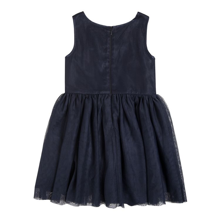 Cool Club, Sukienka dziewczęca bez rękawów, tiul, cekiny, granatowa