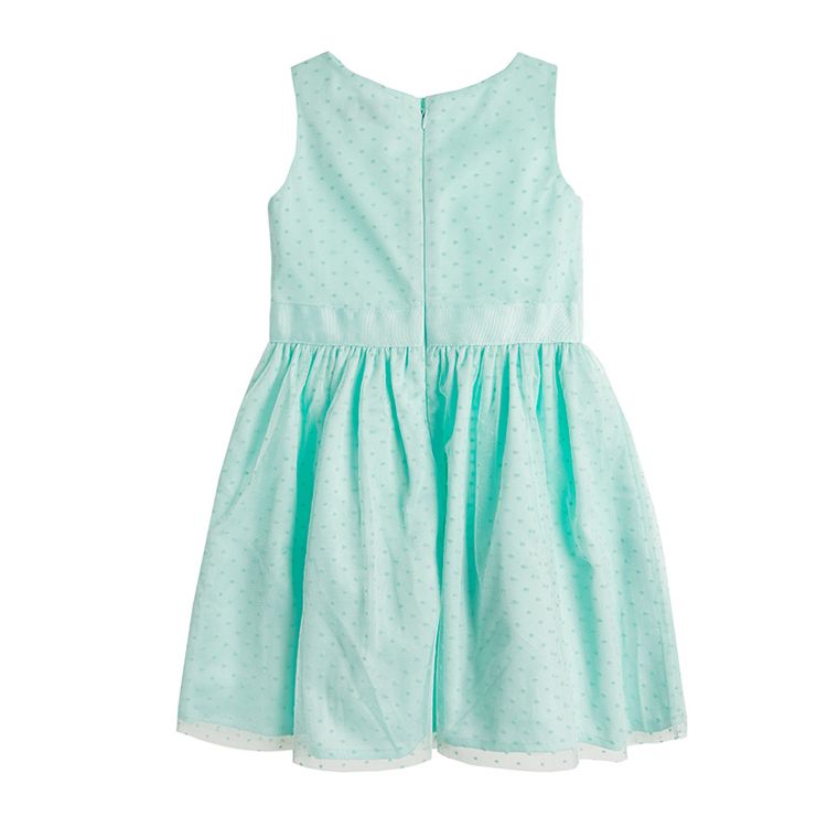 Cool Club, Sukienka dziewczęca bez rękawów, turkusowa, kropki