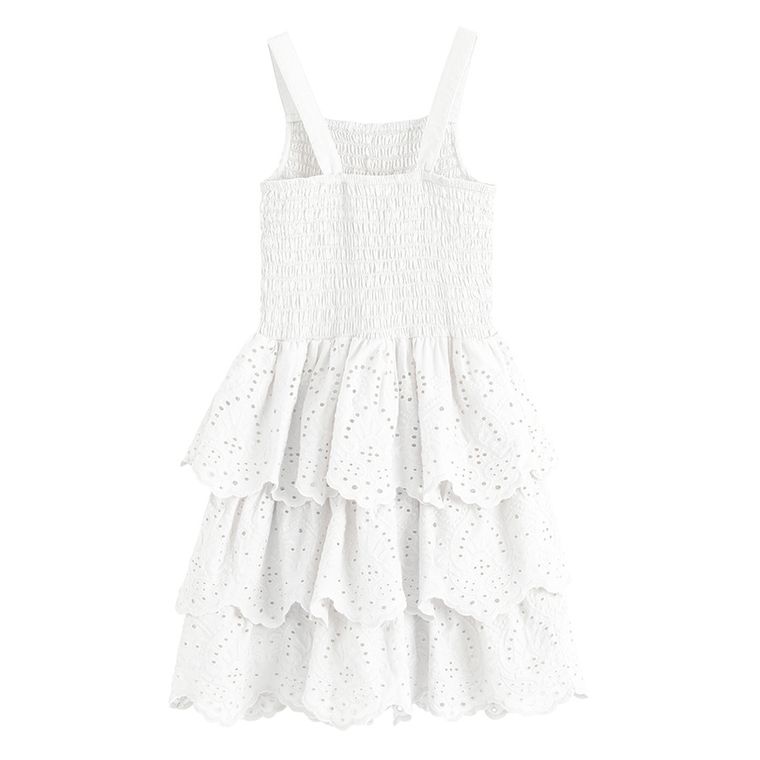 Cool Club, Sukienka dziewczęca na ramiączka, biała
