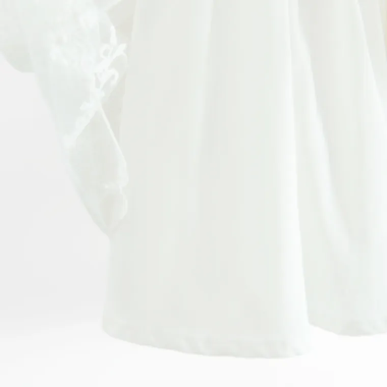 Cool Club, Sukienka dziewczęca z długim rękawem, biała