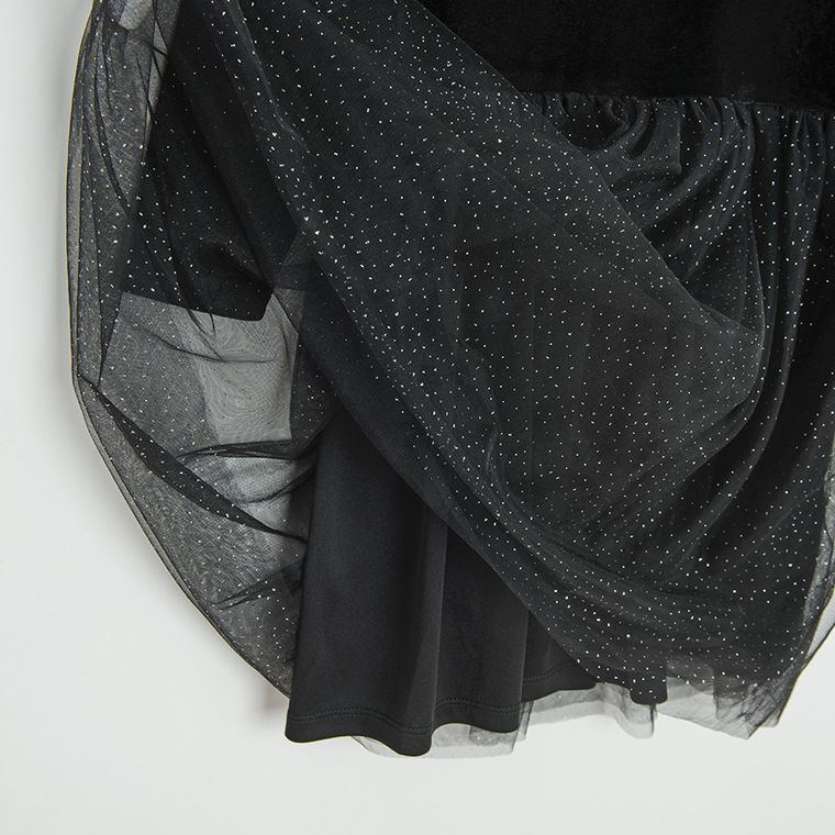 Cool Club, Sukienka dziewczęca z długim rękawem, czarna