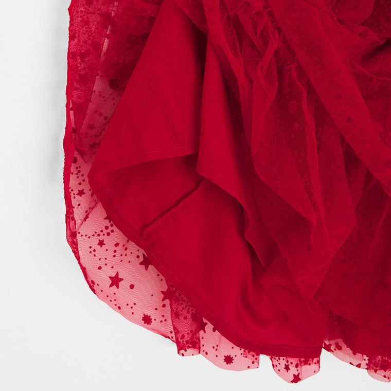 Cool Club, Sukienka dziewczęca z długim rękawem, czerwona