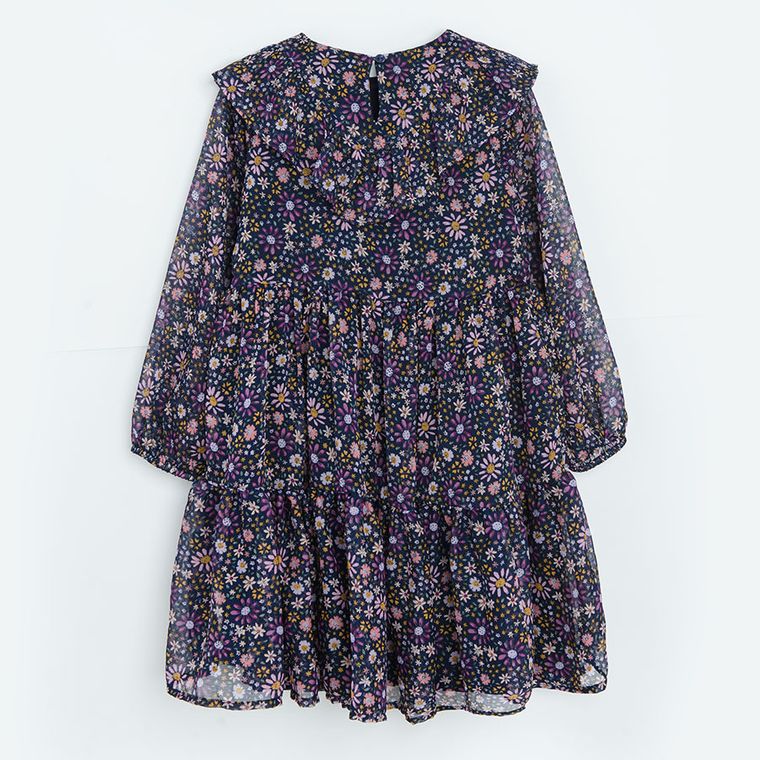 Cool Club, Sukienka dziewczęca z długim rękawem, granatowa