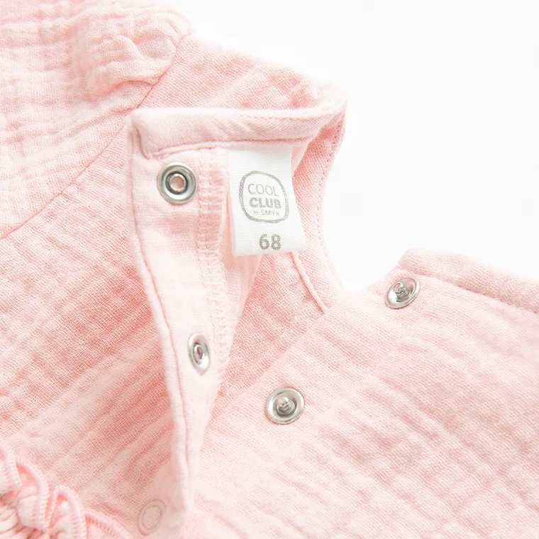 Cool Club, Sukienka dziewczęca z długim rękawem, muślinowa, różowa
