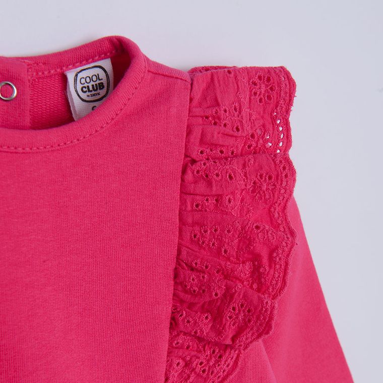 Cool Club, Sukienka dziewczęca z długim rękawem, różowa