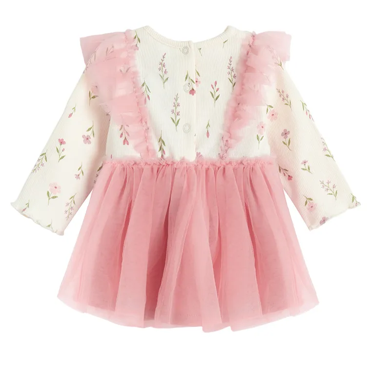 Cool Club, Sukienka dziewczęca z długim rękawem, różowa