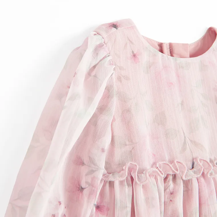 Cool Club, Sukienka dziewczęca z długim rękawem, różowa