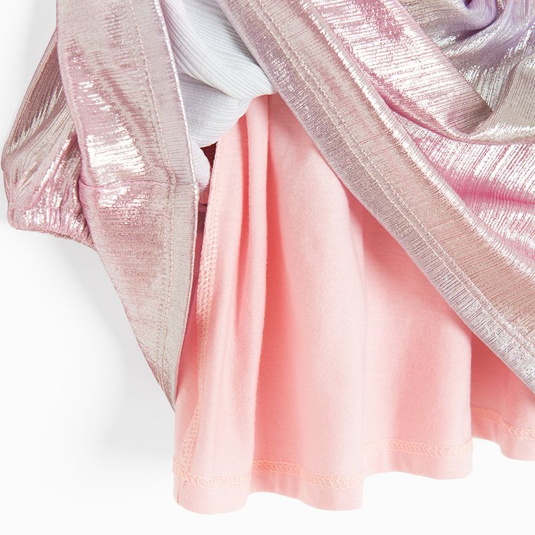 Cool Club, Sukienka dziewczęca z długim rękawem, różowo-złota