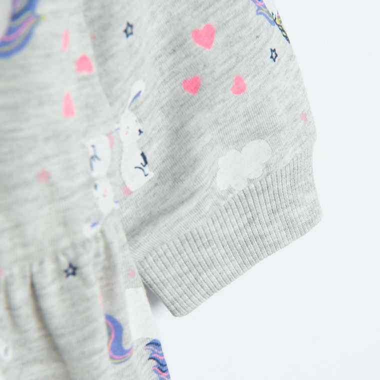 Cool Club, Sukienka dziewczęca z długim rękawem, szara