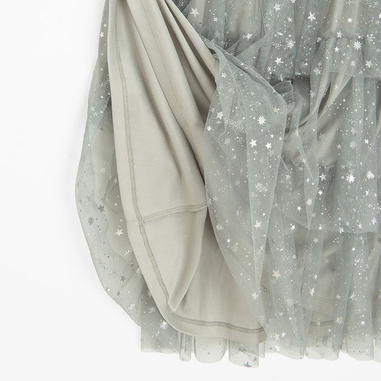 Cool Club, Sukienka dziewczęca z długim rękawem, szara