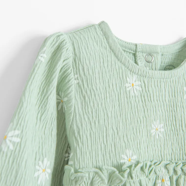 Cool Club, Sukienka dziewczęca z długim rękawem, zielona