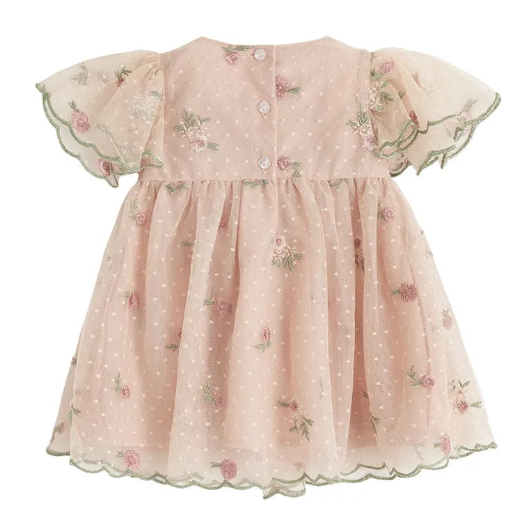 Cool Club, Sukienka dziewczęca z krótkim rękawem, beżowa