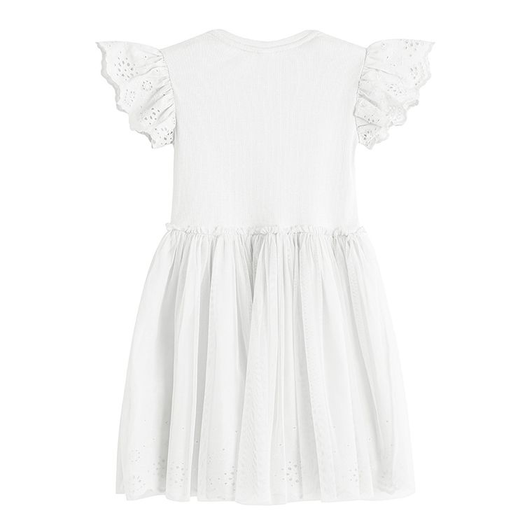 Cool Club, Sukienka dziewczęca z krótkim rękawem, biała