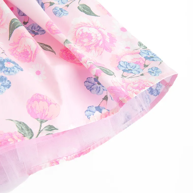 Cool Club, Sukienka dziewczęca z krótkim rękawem, biało-różowa