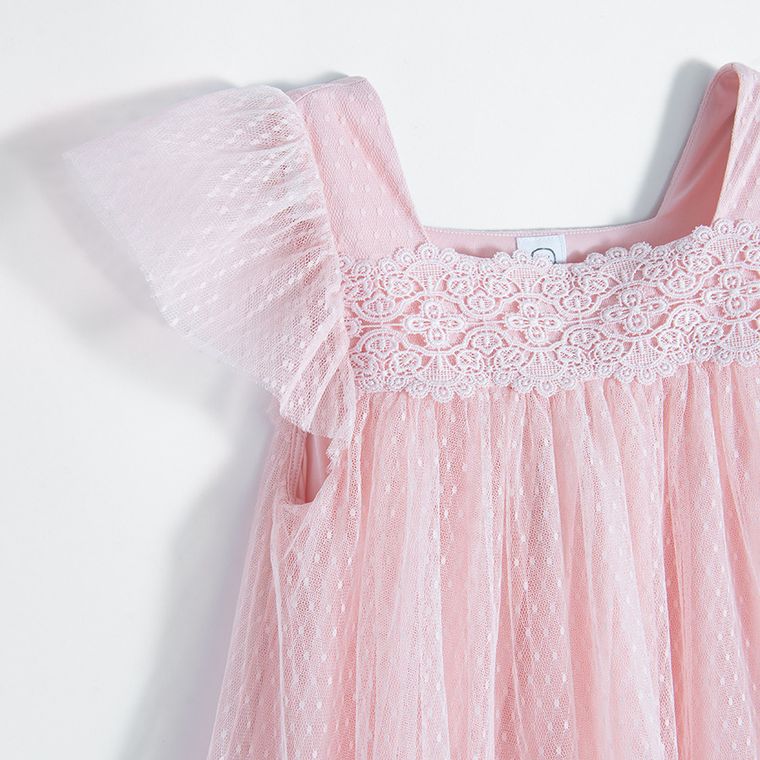 Cool Club, Sukienka dziewczęca z krótkim rękawem, różowa