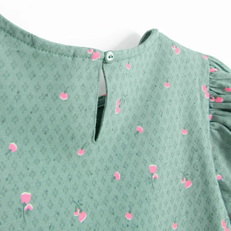 Cool Club, Sukienka dziewczęca z krótkim rękawem, zielona