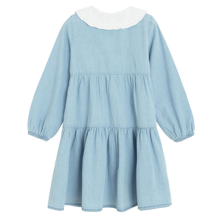 Cool Club, Sukienka jeansowa dziewczęca z długim rękawem, niebieska