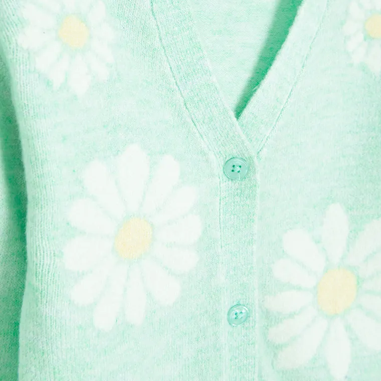 Cool Club, Sweter dziewczęcy, rozpinany, miętowy