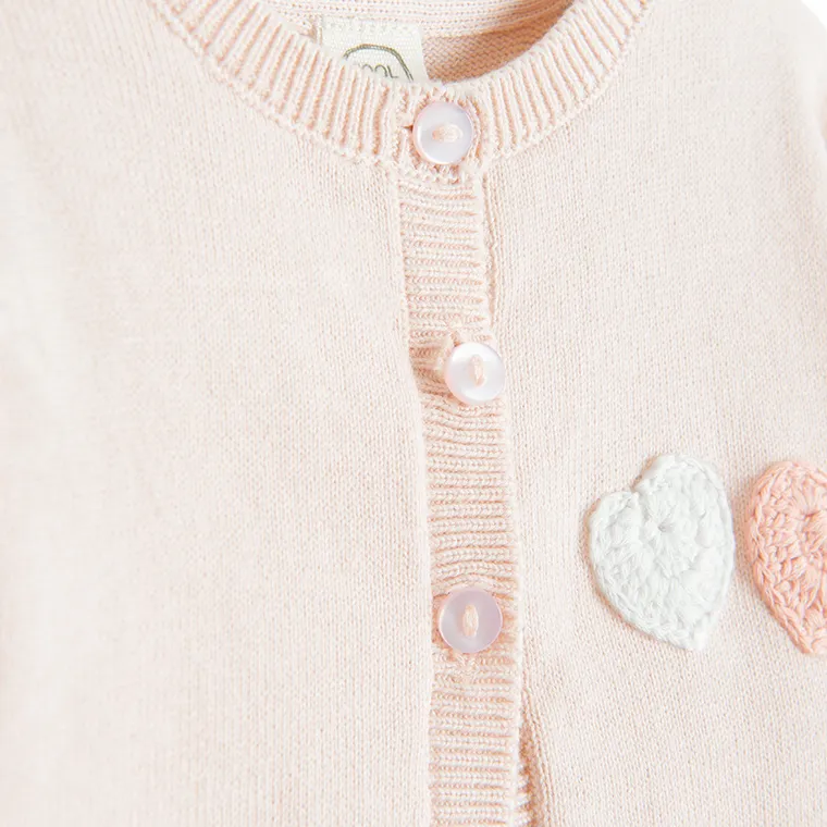 Cool Club, Sweter dziewczęcy, rozpinany, różowy